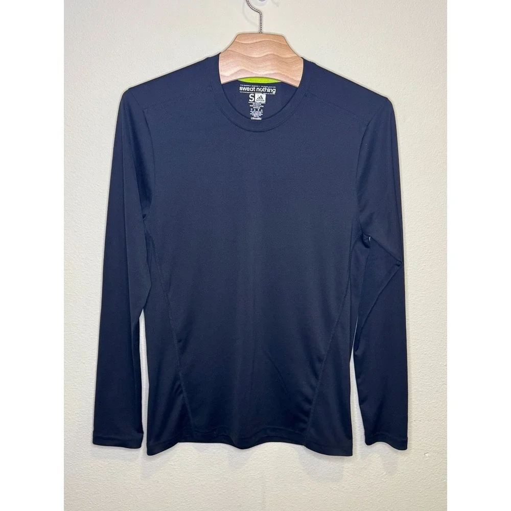 Adidas Climalite Sweat Nothing Black Long Sleeve Athletic Shirt Men's Size (S)